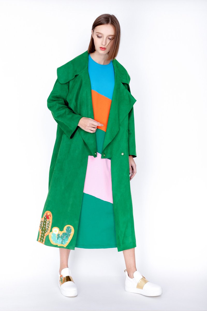 ZIZTAR 仙人掌狂热绿色大衣 BWL-W16-028 - 女装休闲/机能外套 - 聚酯纤维 绿色