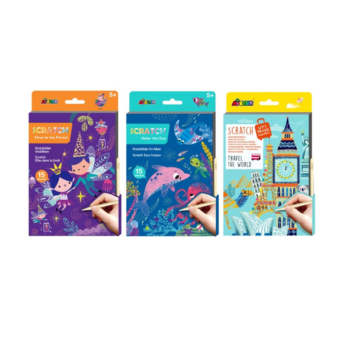 【德国Avenir Kids】中号A5刮画本系列-海底世界/森林精灵 - 玩具/玩偶 - 纸 多色