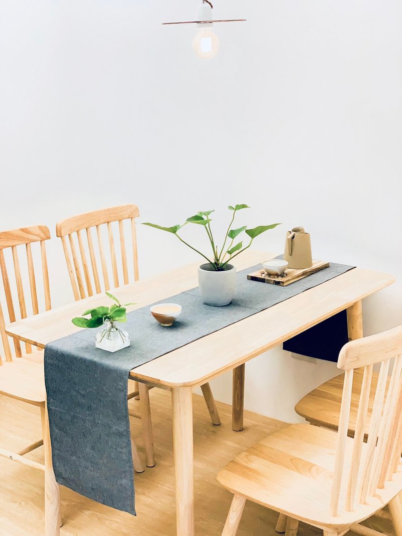 长桌巾/餐壁纸/有机棉/环保纱/可订制专属尺寸/灰/黑/米色 - 餐桌/书桌 - 棉．麻 灰色