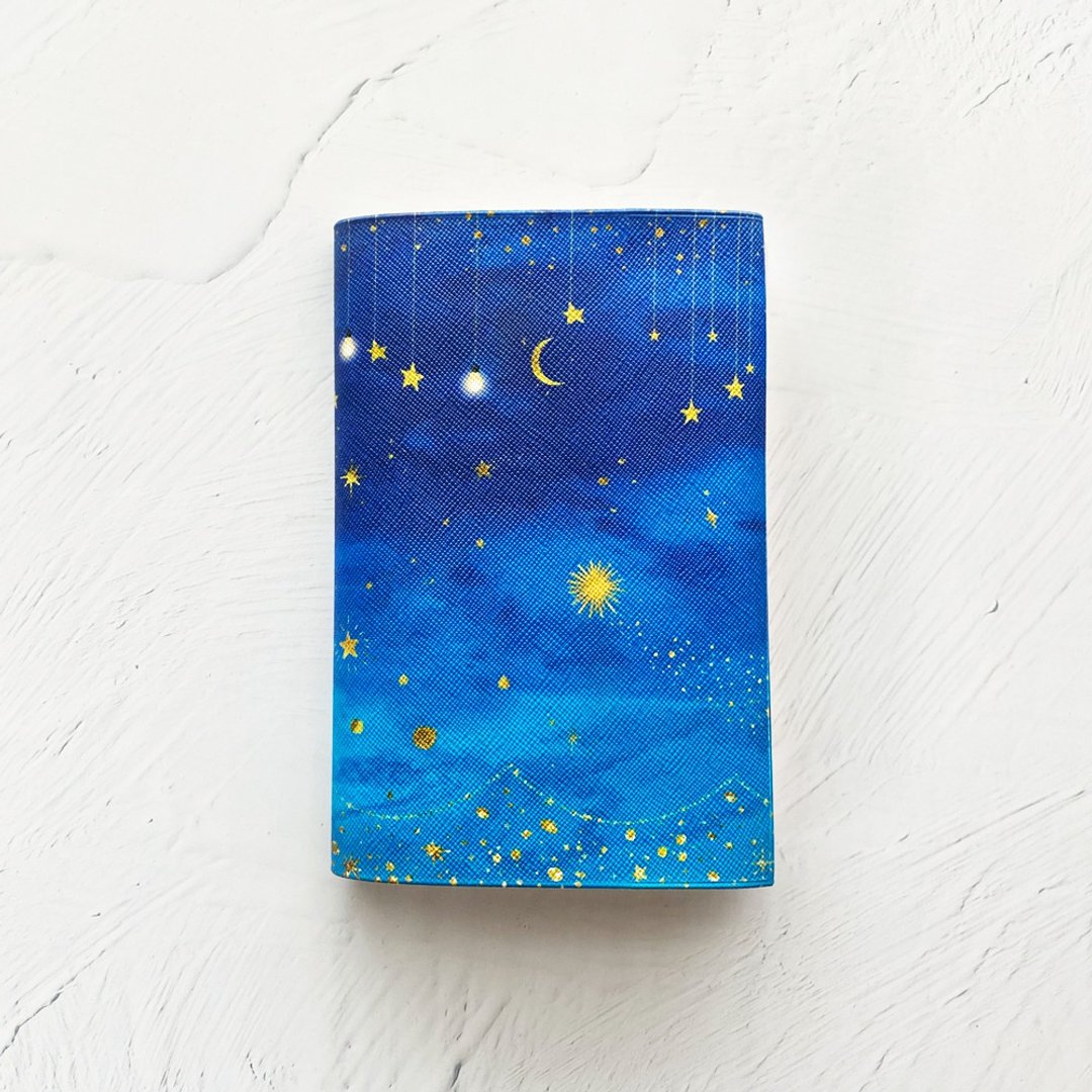 Book Cover The glow of stars / paperback / Fake leather /Constellation / galaxy - 书衣/书套 - 人造皮革 蓝色