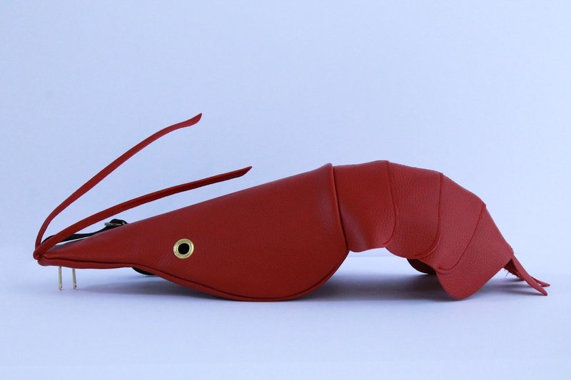 虾子包 - 侧背包/斜挎包 - 真皮 红色