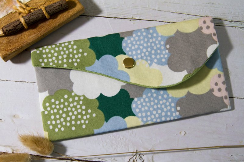 【Gi LAI】10*20Cm开运红包袋 存折袋-波点云朵 - 皮夹/钱包 - 棉．麻 绿色