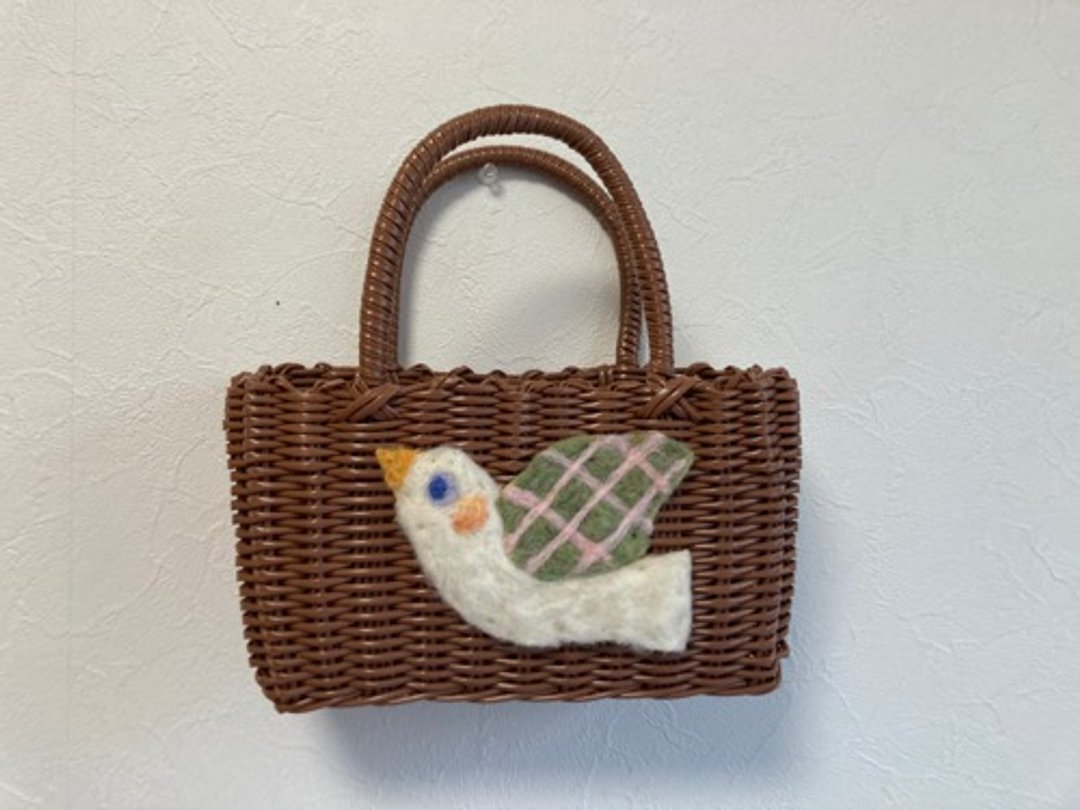 koruri × workshopcolore Mini basket bag Tori - 手提包/手提袋 - 羊毛 