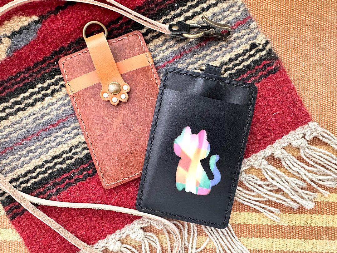 猫爪搭带双咭位+相位证件套 好好缝 皮革DIY材料包 可爱猫咪 实用 - 皮件 - 真皮 多色