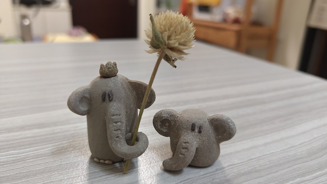 亲子象象-可插香或干燥花 - 摆饰 - 陶 
