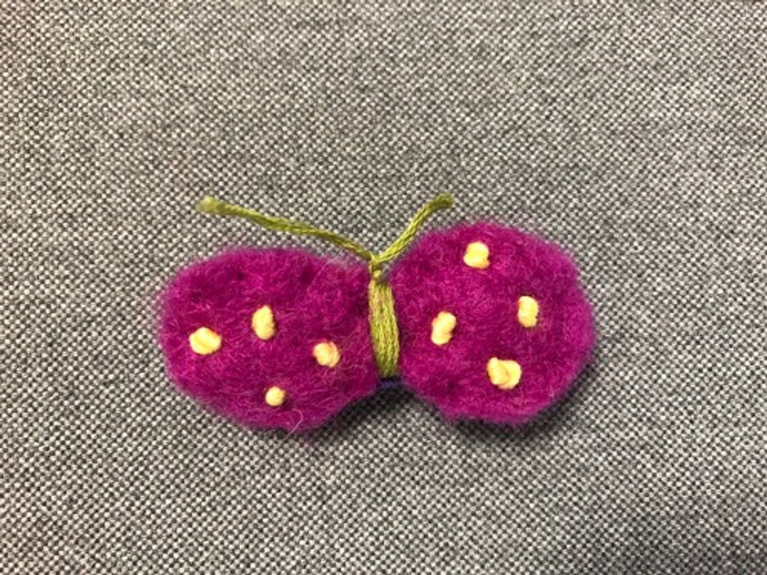 Butterfly brooch purple - 胸针 - 棉 
