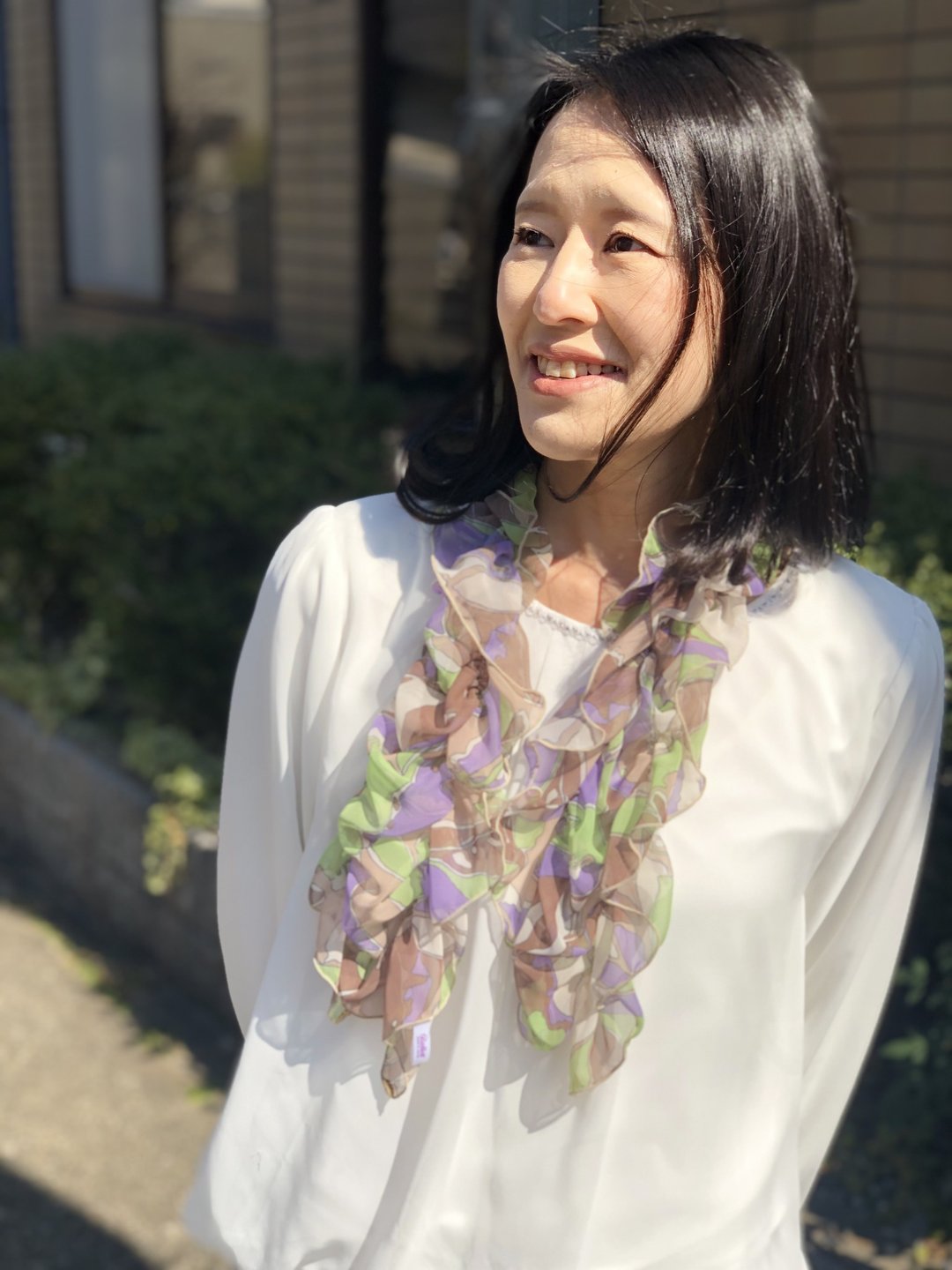 Ballett 柔感大理石纹压褶丝巾 棕色系 蓬松柔软 一键式轻松穿戴 日本制造 可居家水洗 - 丝巾 - 其他材质 咖啡色