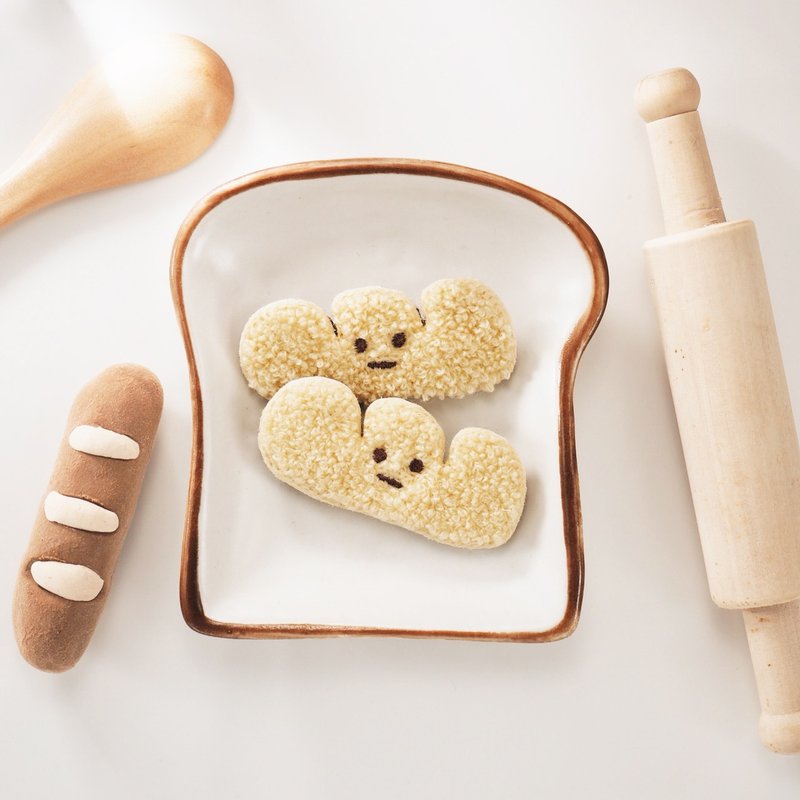 面包 / 刺绣别针 或刺绣贴 - 胸针 - 绣线 黄色