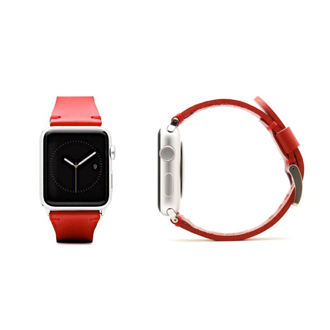 SLG Design Apple Watch 1/2/3 42mm D7 IBL 顶级真皮表带 - 红 - 表带 - 真皮 红色