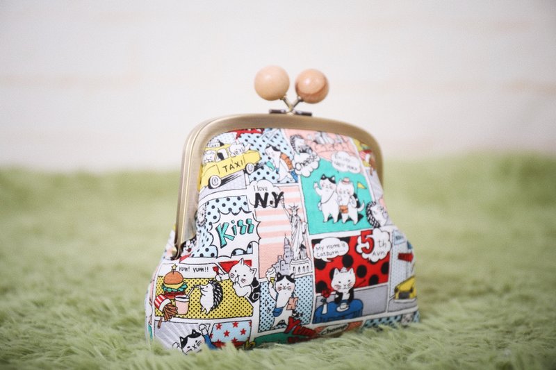 萌芽 / 大大实木口金零钱包 小猫咪去旅行 - 零钱包 - 其他材质 绿色