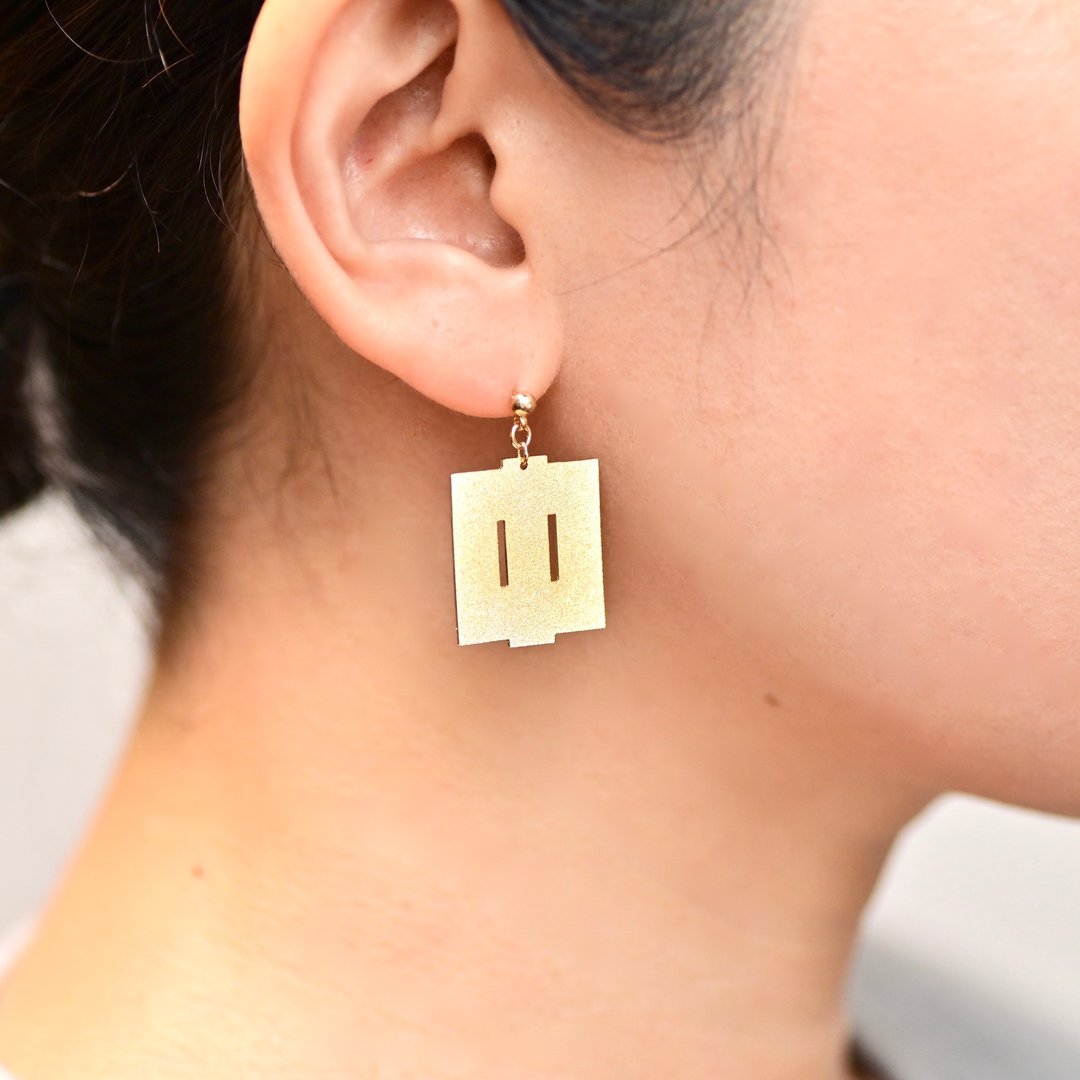Nakameguro earrings / single - 耳环/耳夹 - 铜/黄铜 金色