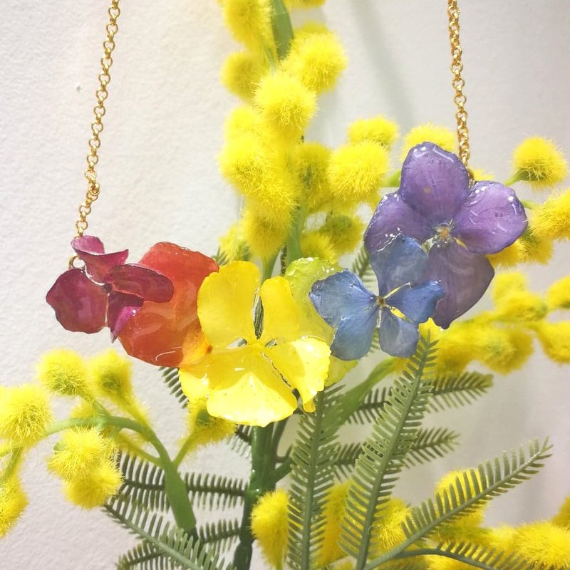 硬胶花痴AGFC 全立体真花 彩色项链 颈链 受注制作 - 颈链 - 植物．花 多色