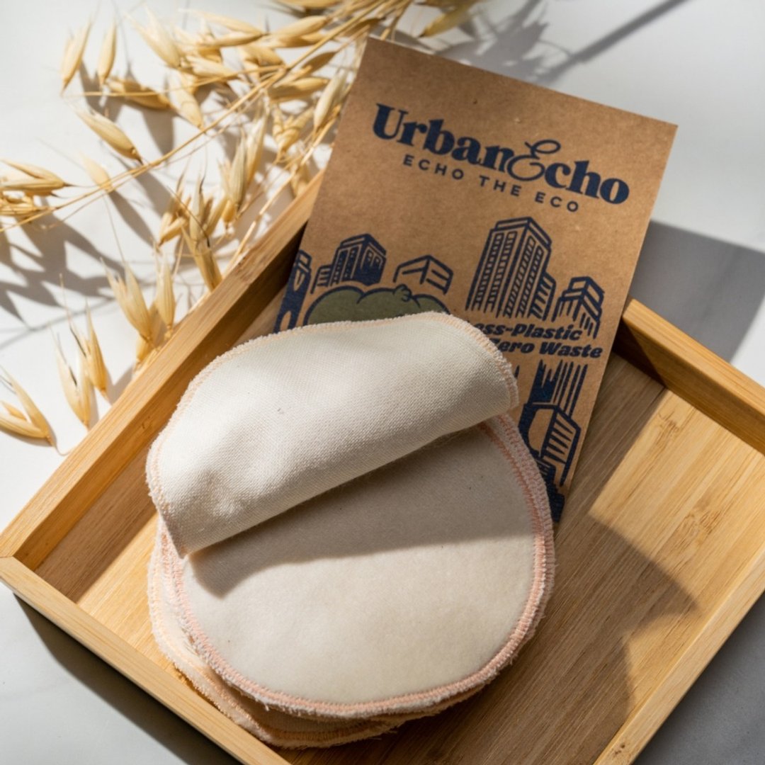 Urban Organic 可重复使用棉垫/棉花棒 10 件 - 脸部按摩/清洁工具 - 棉 