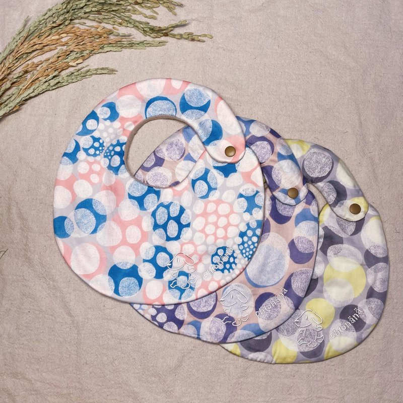 刺绣手作双面围兜_泡泡梦境 - 围嘴/口水巾 - 棉．麻 蓝色