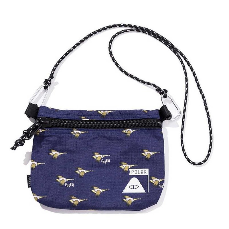 日本限定 POLER STUFFABLE POUCH  2023新版轻便袋收纳包 印花蓝 - 侧背包/斜挎包 - 尼龙 蓝色