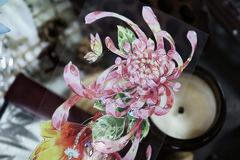 OKMT新七天原创社团咕卡贴纸PET手帐手账胶带  古风国风 凤回录 - 纸胶带 - 塑料 