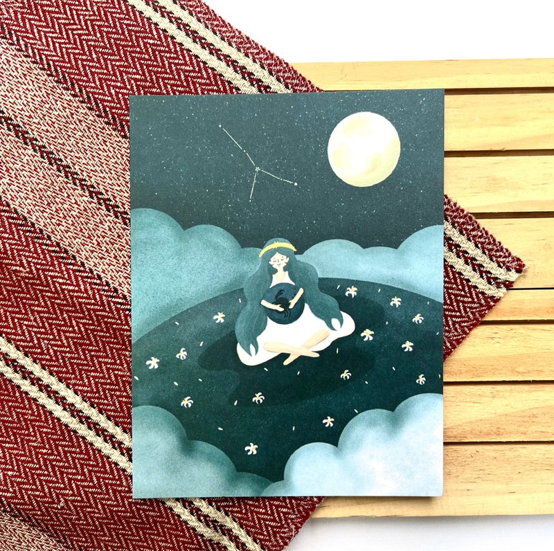 女孩与星座—巨蟹座 - 卡片/明信片 - 纸 白色