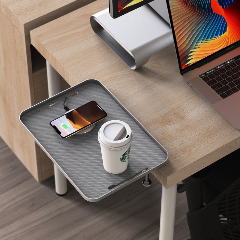 MONITORMATE ProSHELF 高强度床边型置物架-太空灰 在家工作 防疫 - 置物架/篮子 - 铝合金 灰色