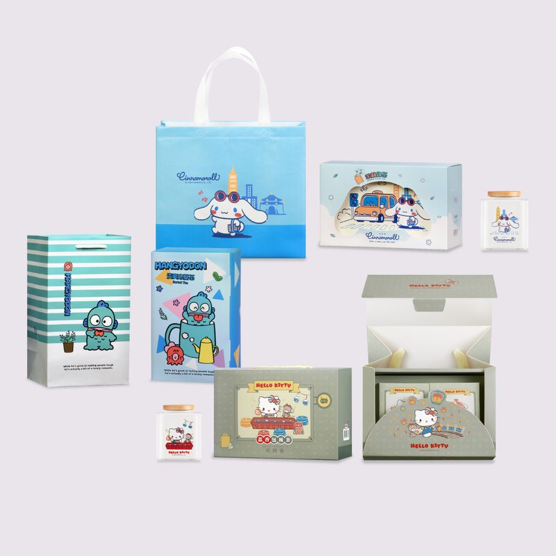 沐月茶叶福袋 (大耳狗茉莉绿茶 + 汉顿清爽忘忧茶+KITTY 荔香包种茶) - 茶 - 瓷 蓝色