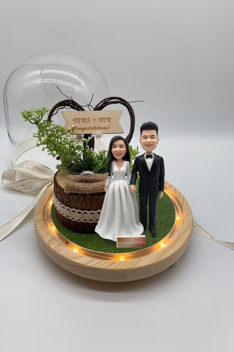 西式草原婚礼 场景 人像公仔 戒指托摆设 Western-style Ring S - 纹身贴 - 陶 多色