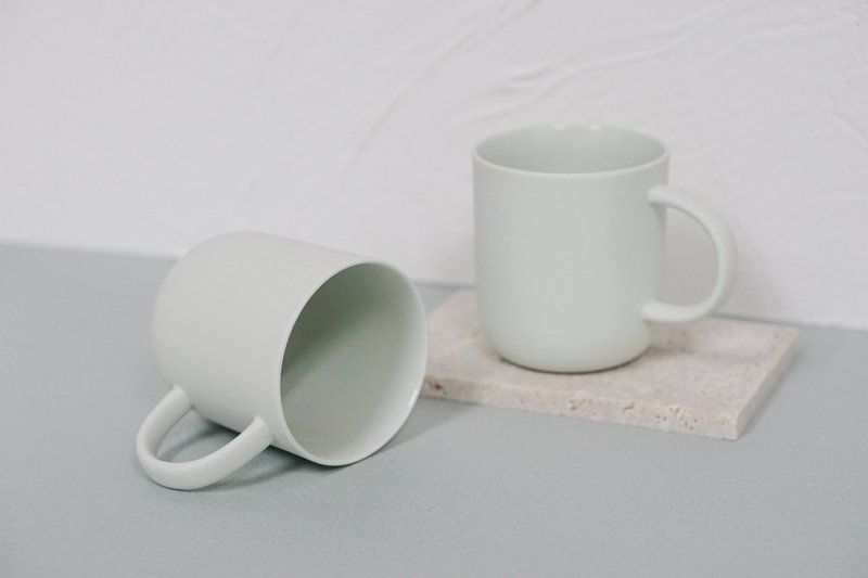 高岭土蜡笔色马克杯系列-薄荷绿 - 其他杯子 - 瓷 绿色