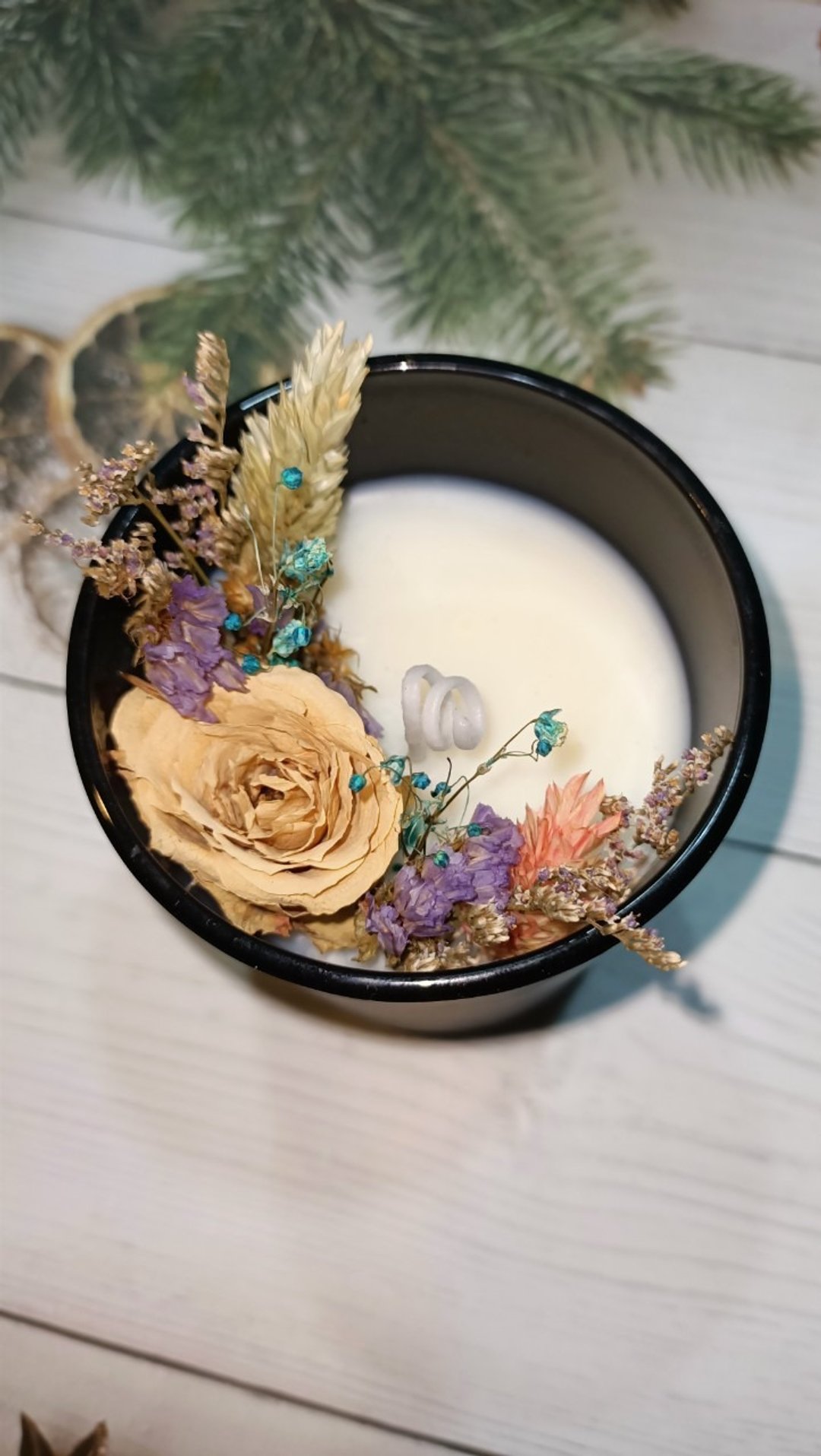 【母亲节礼盒】干燥花香氛蜡杯~生日礼物、扩香蜡烛 交换礼物 - 香薰/精油/线香 - 蜡 多色