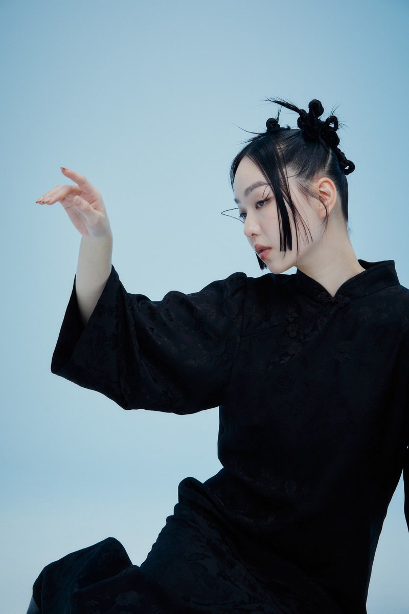 烦恼心黑色中国风真丝旗袍洋装 - 洋装/连衣裙 - 丝．绢 黑色