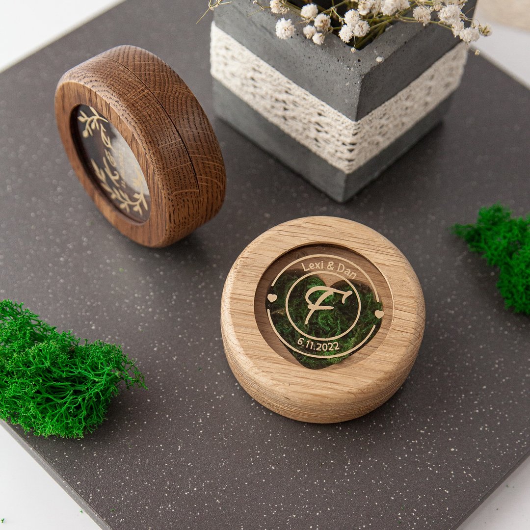 Engagement wedding ring box for wedding ceremony custom personalized cases - 其他 - 木头 