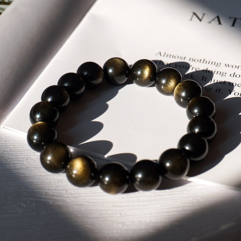 高质 金沙 猫眼金曜石 水晶 手链 - 手链/手环 - 水晶 金色