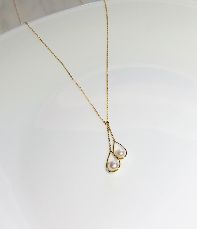 18K 日本Akoya珍珠坠链 Akoya Pearl Necklace - 项链 - 珍珠 