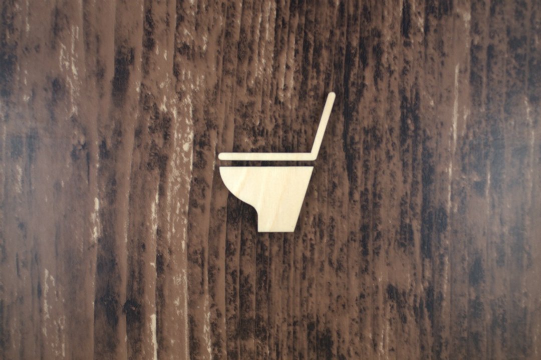 Toilet sign 2 TOILET (S2) - 墙贴/壁贴 - 木头 咖啡色