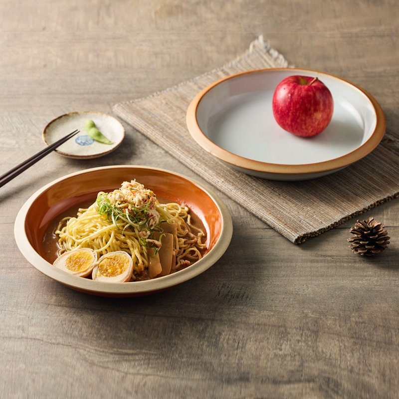 日本濑户烧 - 釉彩深缘盘 - 两件组 - 盘子/餐盘/盘架 - 瓷 多色