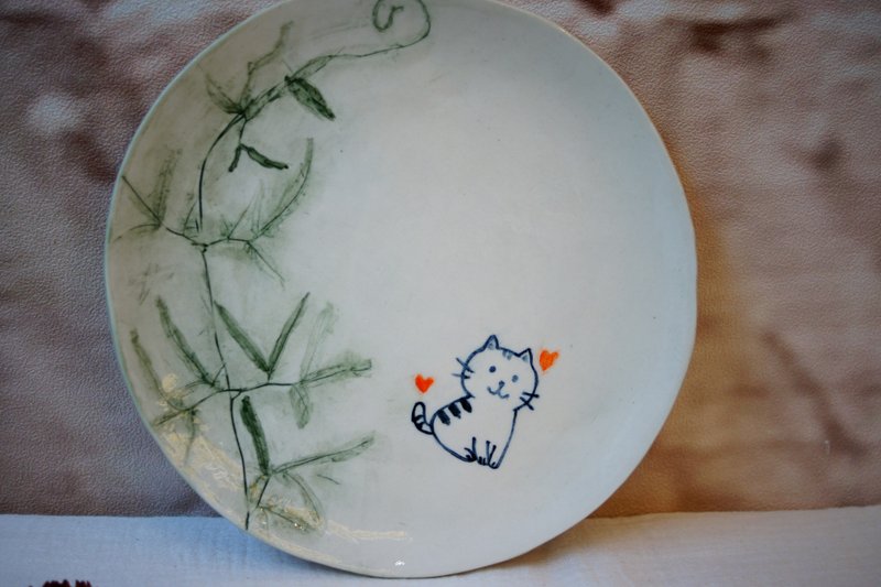 手作粉引  菘萝 大瓷盘  Ø20cm 圆皿 餐盘  盘子 - 盘子/餐盘/盘架 - 瓷 白色