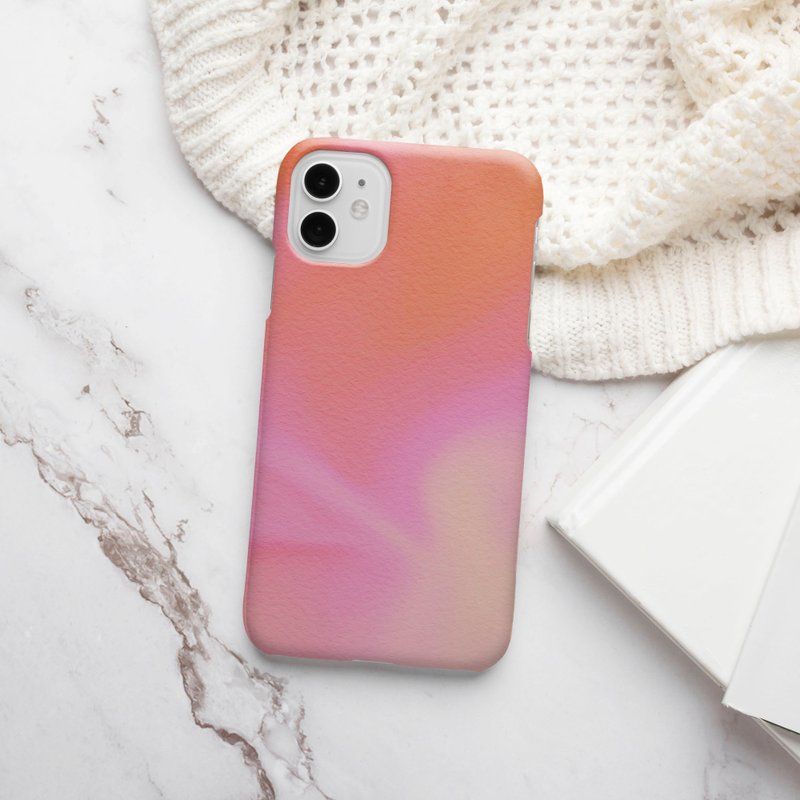 客制手机壳 iPhone 14 13 Pro Matte 抽象夏季水彩 14 8 橙色粉红 - 手机壳/手机套 - 塑料 多色