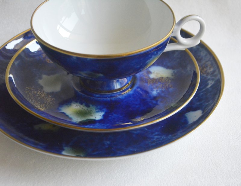 德国古董下午茶杯盘组K 西德制造 - 茶具/茶杯 - 瓷 蓝色