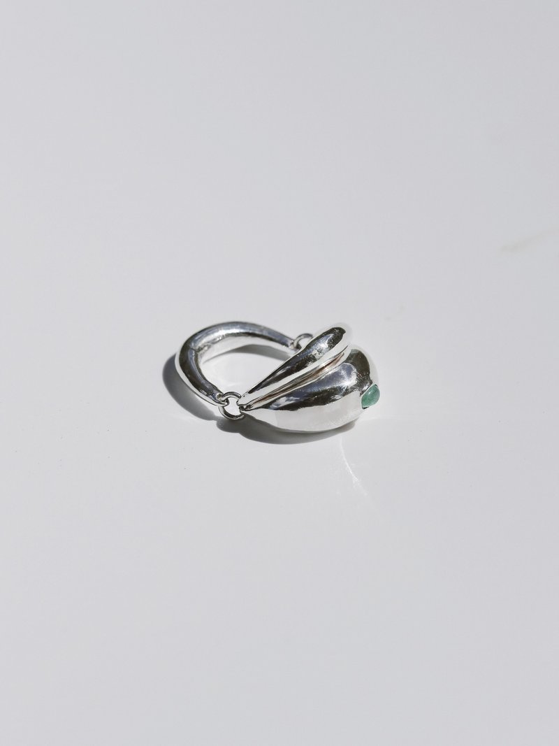 Emerald Waterfall Ring 瀑布祖母绿戒指 - 戒指 - 纯银 绿色