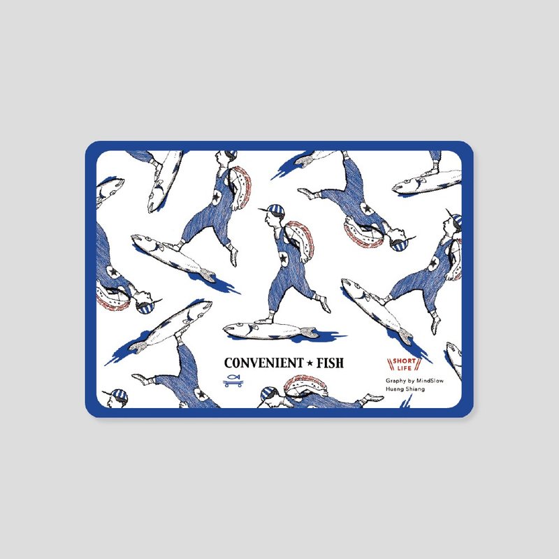 方便的鱼 - 滑板  Convenient Fish - Skateboard - 卡片/明信片 - 纸 蓝色