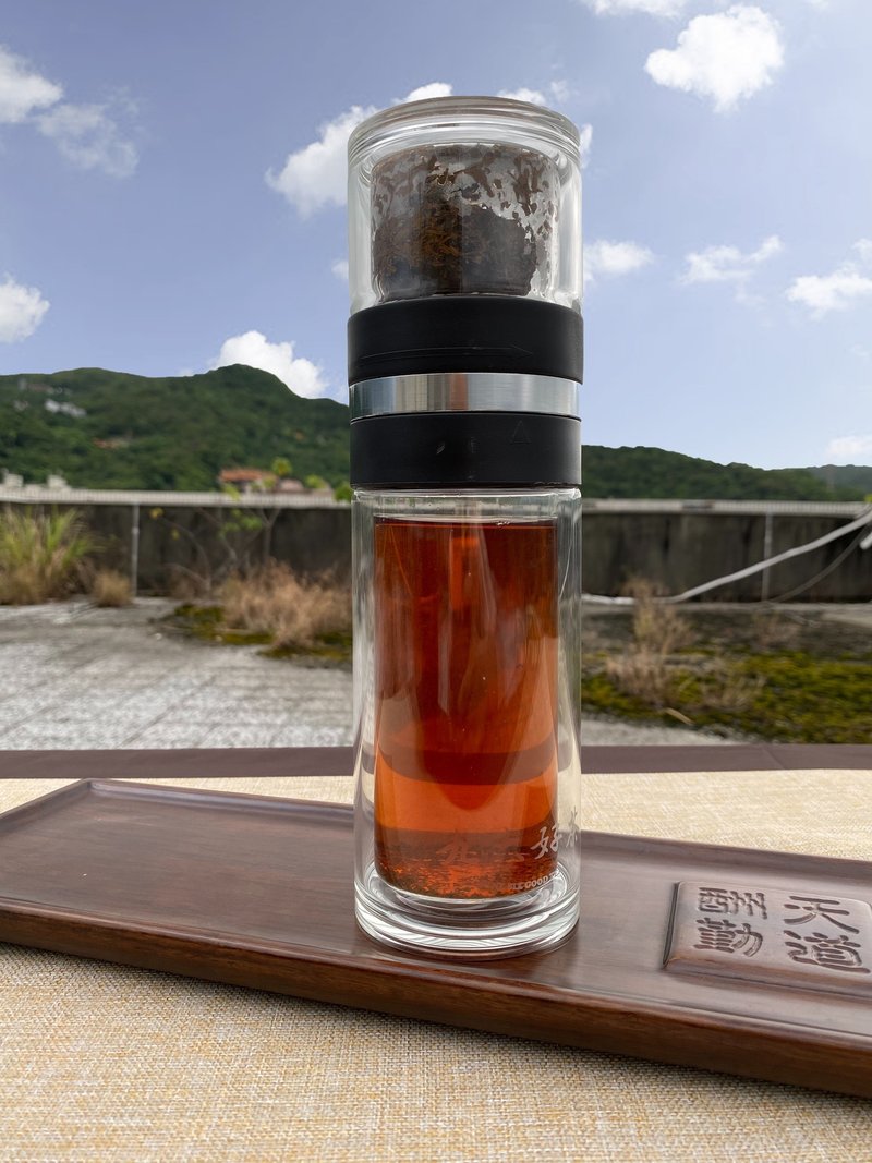 【孝心茶具】茶水分离 / 双层玻璃瓶 - 茶具/茶杯 - 玻璃 黑色