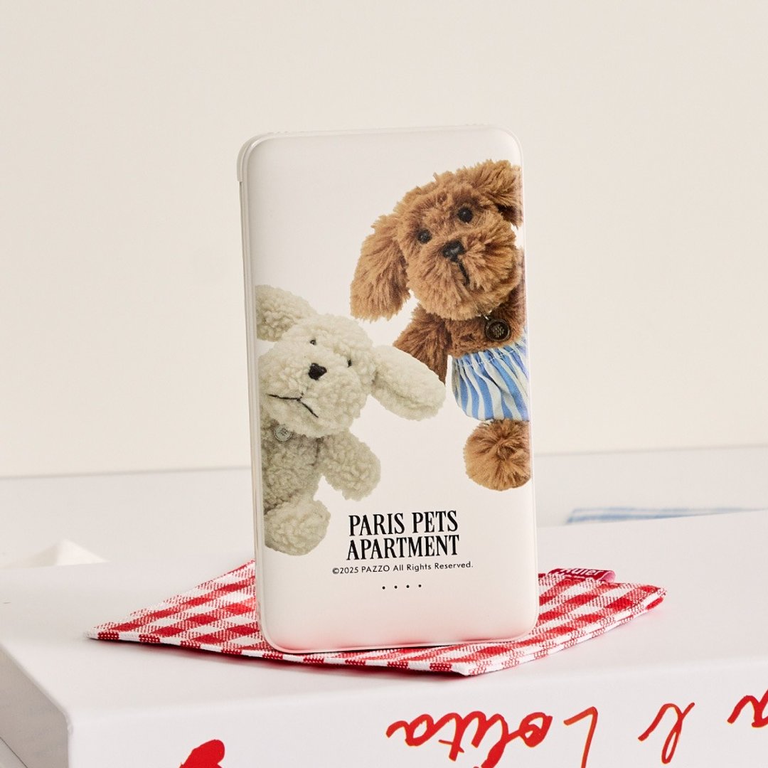 PARIS PETS狗狗大集合双线快充10000mAh行动电源 - 充电宝/传输线 - 塑料 多色