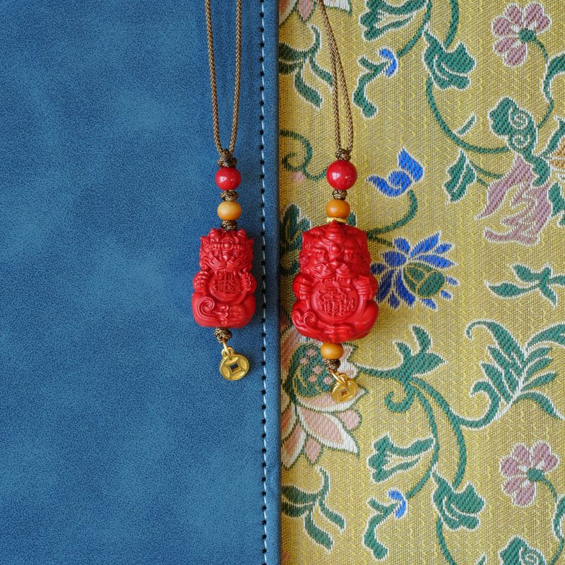 朱砂元宝小貔貅 国潮守护挂饰 平安随身好物 高颜值吉祥信物 - 吊饰 - 其他材质 红色