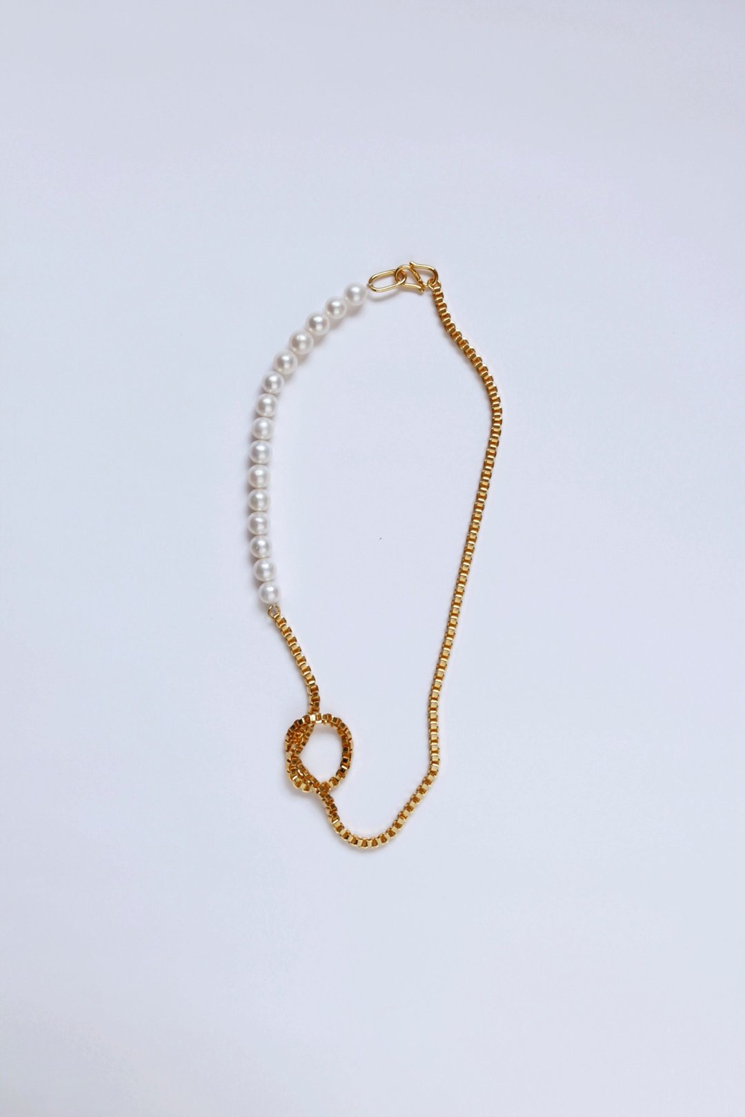 TWIST BOX CHAIN NECKLACE - 项链 - 珍珠 