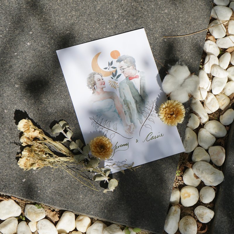 A4手绘订制水彩肖像 - 电子手绘真人画像/绘画/插画 - 纸 白色