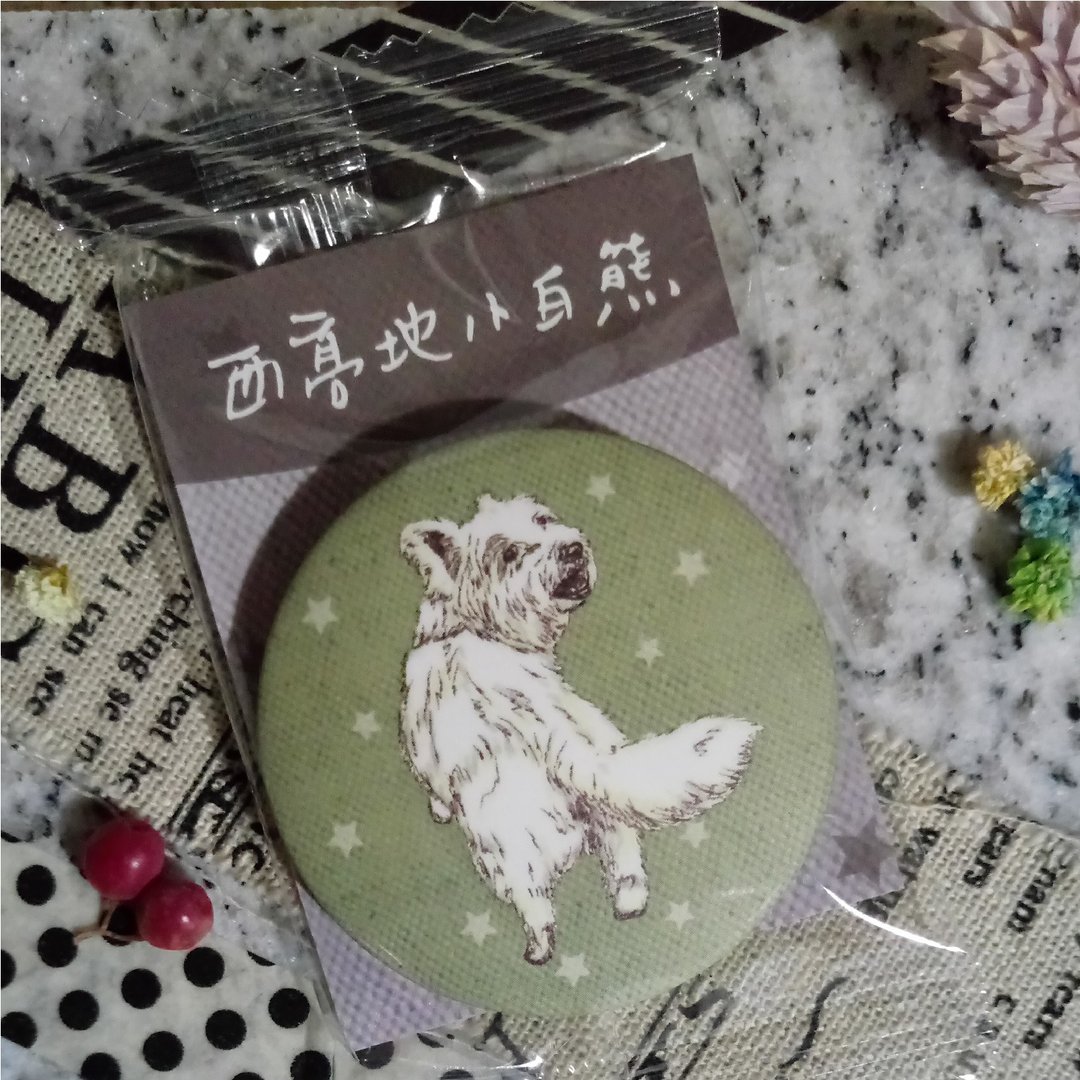 磁铁胸针(任选3个)~西高地白梗-素描系列 - 冰箱贴/磁贴 - 其他金属 