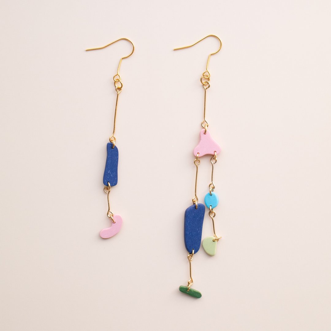 enogu -candy- type-c (Pierce/ Clip-On) - 耳环/耳夹 - 塑料 蓝色