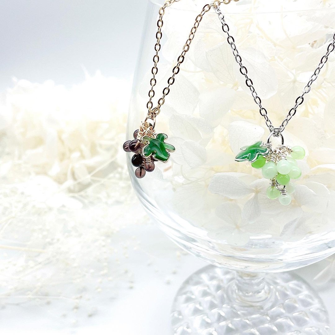 grape necklace - 项链 - 树脂 紫色