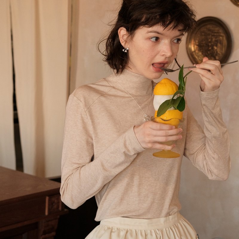 MintCheese 基础百搭 兰精天丝澳毛高领打底衫 燕麦米/花蕊黄 - 女装上衣 - 其他材质 多色