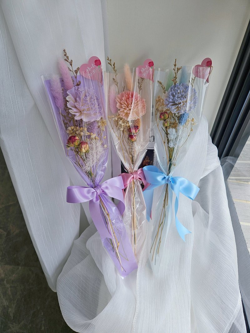 索拉康乃馨单支花束 母亲节花束 - 干燥花/捧花 - 植物．花 粉红色