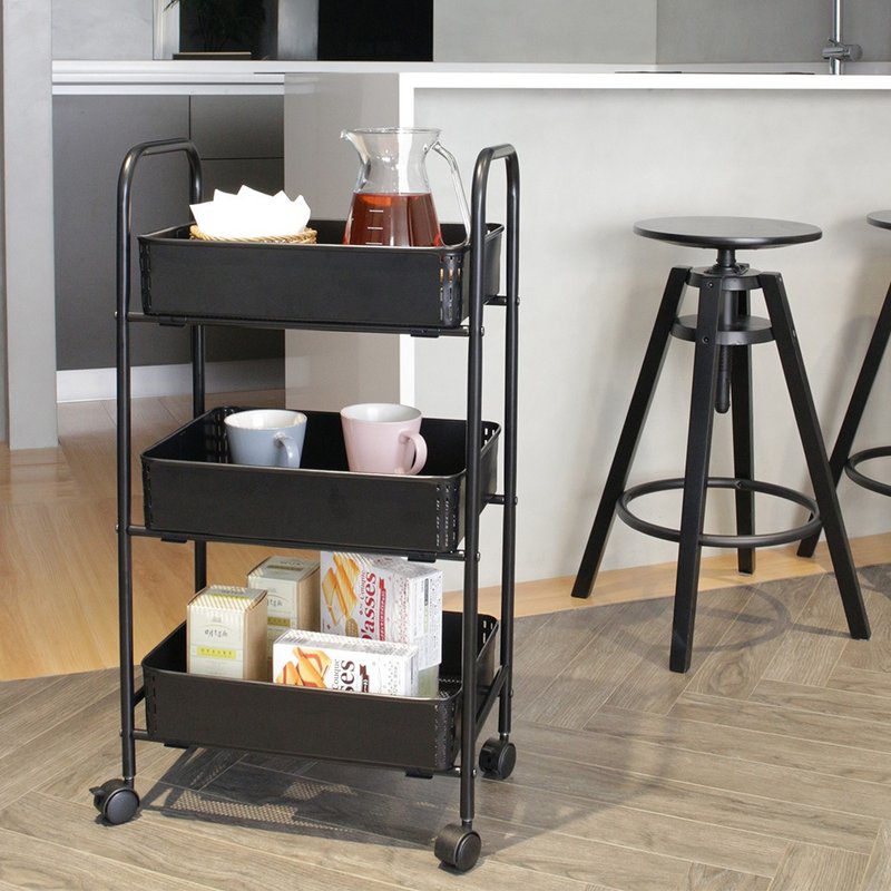 工业风铁制推车-黑/居家收纳 - 收纳用品 - 其他材质 黑色