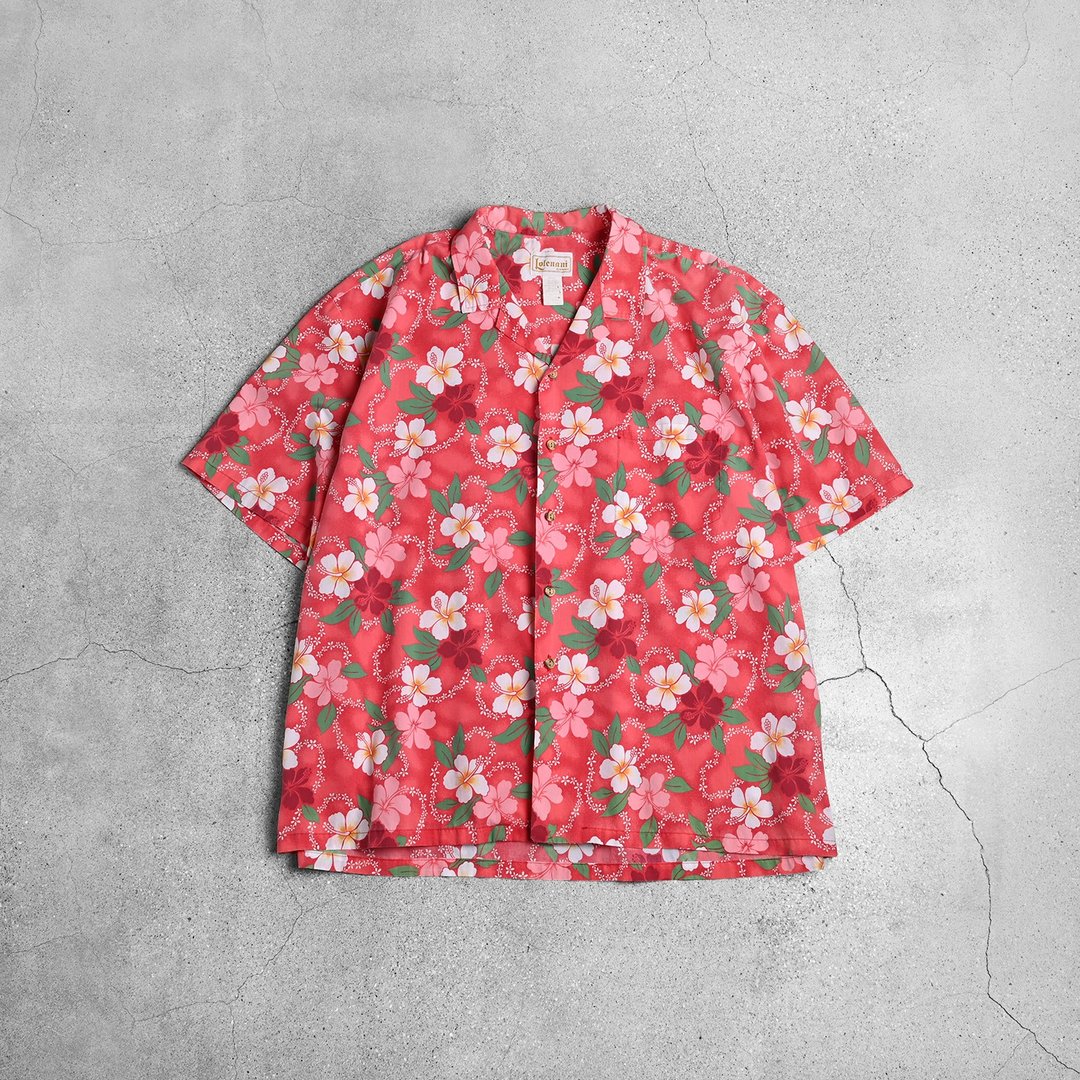 Aloha Shirts 夏威夷衫 / 古巴领衬衫、夏季古着衬衫、保龄球衬衫 - 男装衬衫 - 棉 红色
