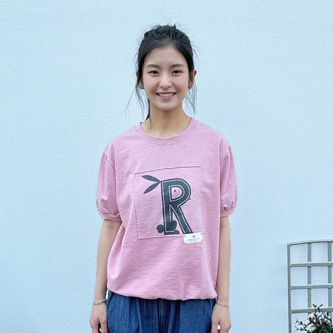 Hana Mokuba 圆领印花公主袖收口上衣 - 女装上衣 - 其他材质 